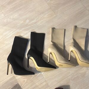 Elegant  stretch socks Black and Cream Women's Boots set sz 39
